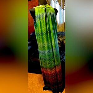 Maxi dress with vibrant colors.